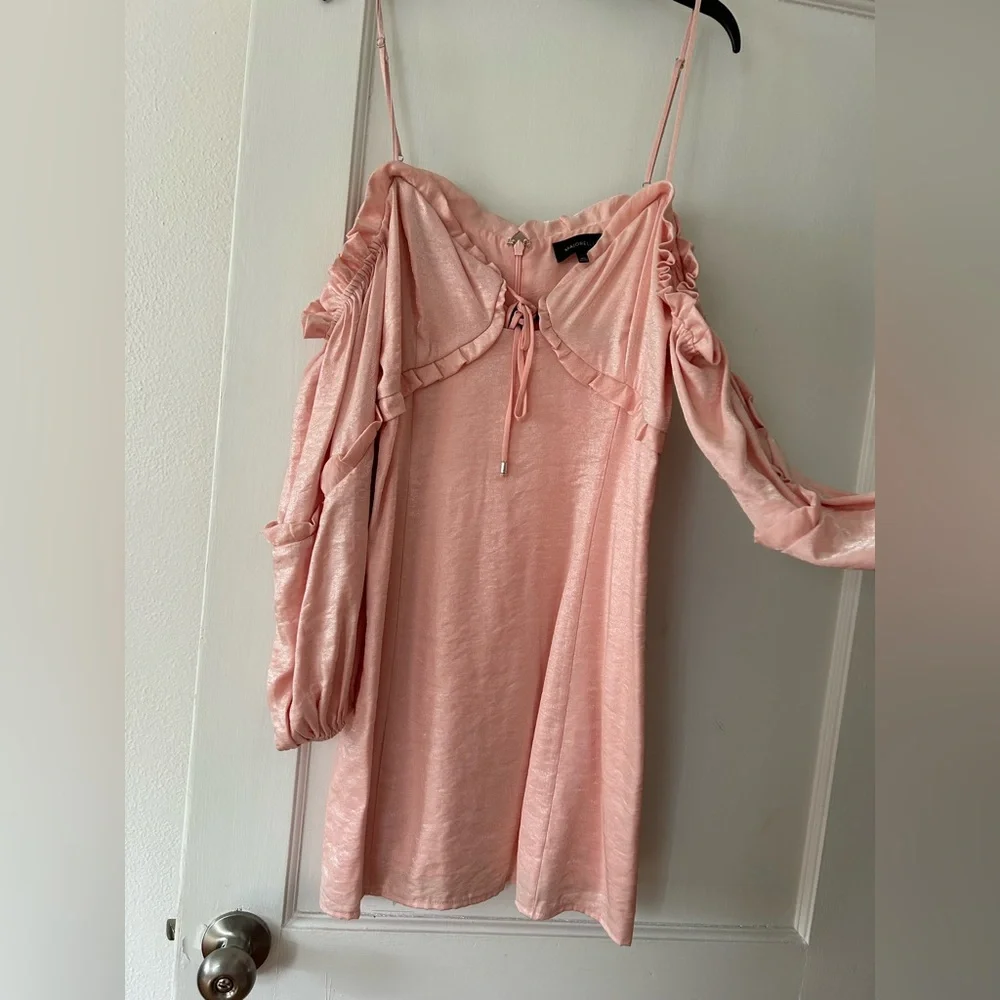 Majorelle Light Pink Off-Shoulder Dress Sz L - Picture 5 of 7
